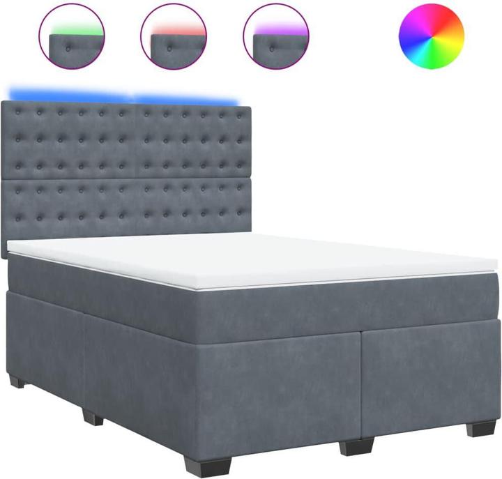 Produktbild vidaXL Bo x springbett mit Matratze 140 x 200 cm Samt (140 x 200 cm)