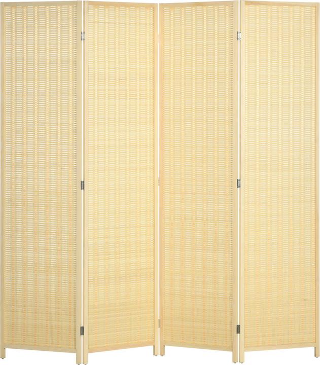 Homcom Paravent Kiefernholz, Bambus Naturholz