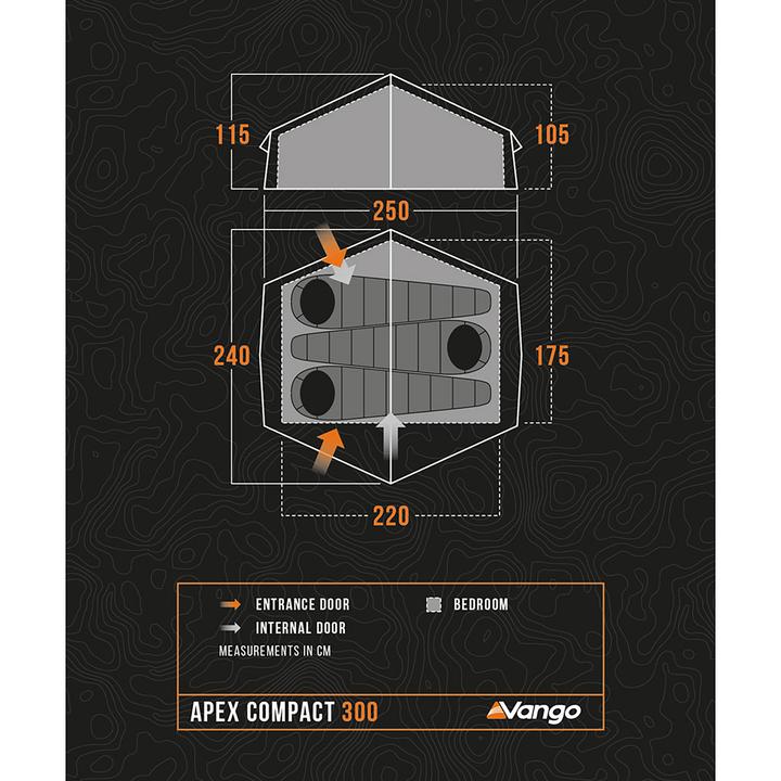 Produktbild Vango Apex Compact 300 (Tunnelzelt, 2.49 kg, 3 Personen)