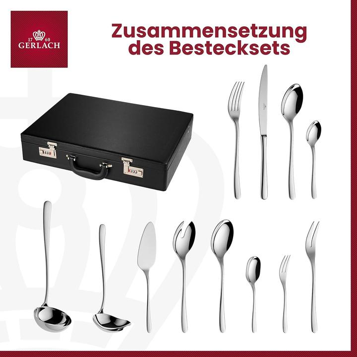 Actual product image Gerlach MUZA stalo įrankių rinkinys lagamine 49P 68vnt. (68 pcs., Cutlery set)