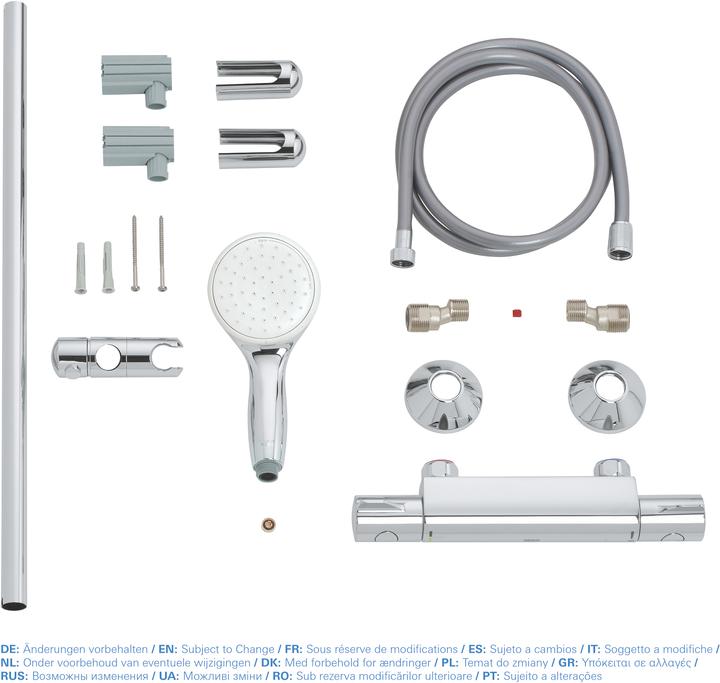 Produktbild Grohe Grohtherm 800 Thermostat-Brausebatterie mit Brausegarnitur
