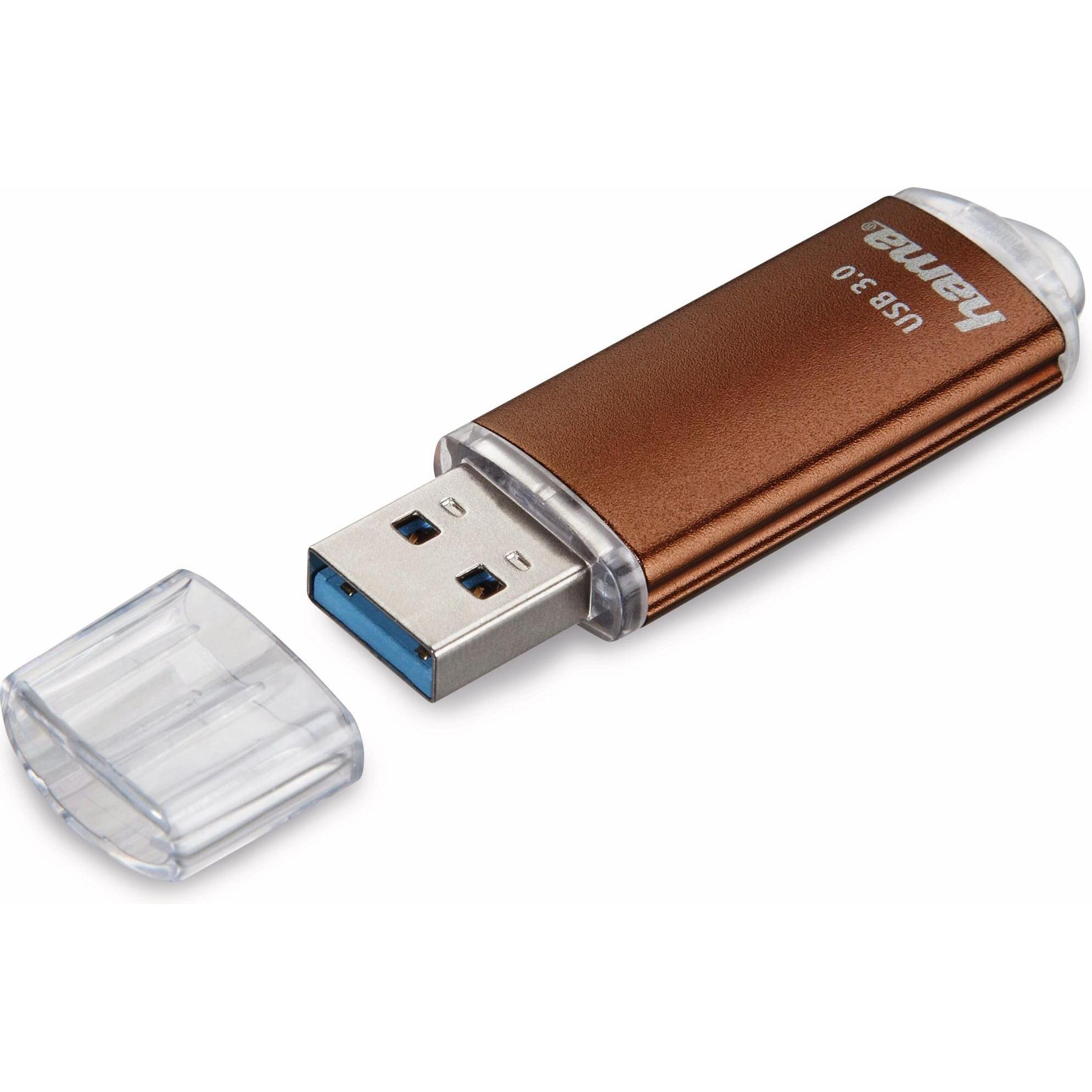 Thumbnail - Hama Laeta (128 GB, USB-A, USB 3.0), USB Stick, Braun