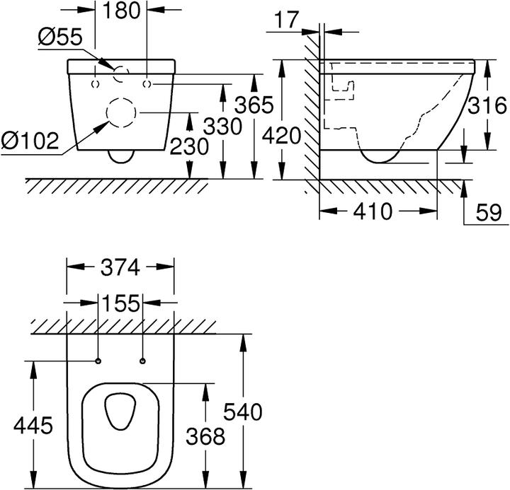 Produktbild Grohe Euro Keramik Wand-Tiefspül-WC