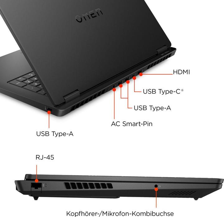 Immagine prodotto HP Omen 17-db1476ng RTX 5060 (17.30", 1000 GB, 32 GB, DE, AMD Ryzen AI 7 350)