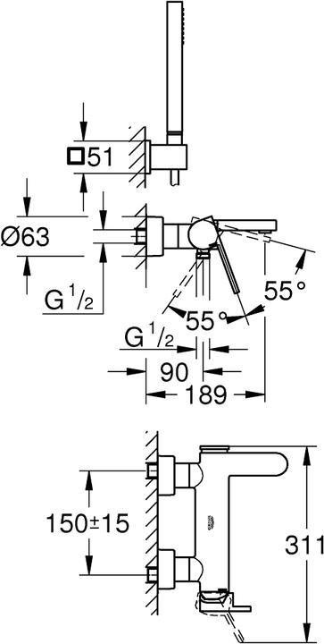 Produktbild Grohe Plus Einhand-Wannenbatterie