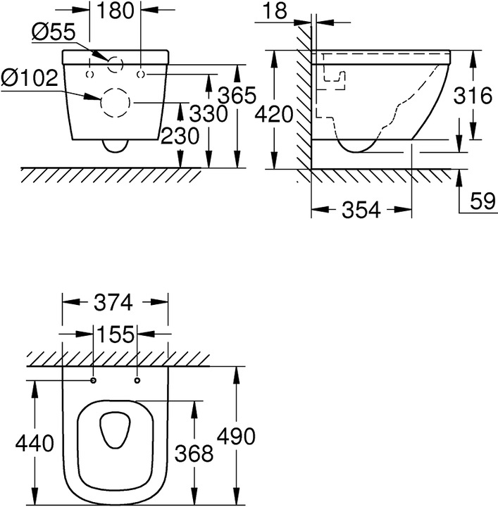 Image du produit Grohe Euro Keramik Wand-Tiefspül-WC