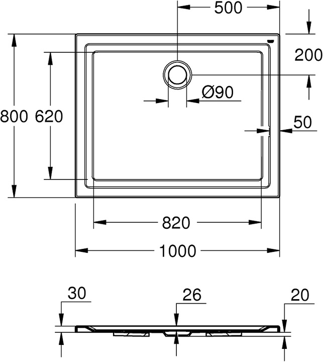 Actual product image Grohe Universal shower tray