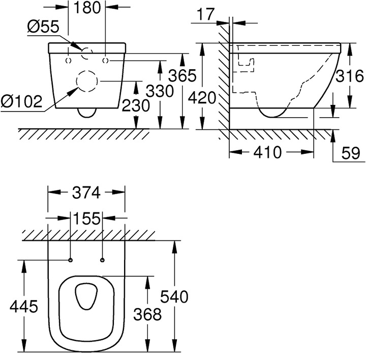 Immagine prodotto Grohe WC sospeso in ceramica Euro