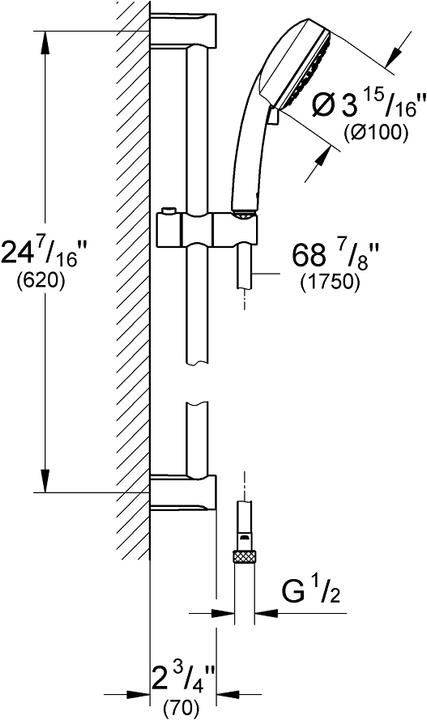 Image du produit Grohe Tempesta Cosmopolitan 100 Set de barre de douche