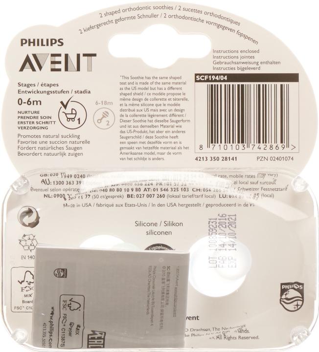 Actual product image Philips Avent Soothie (2x, 3 - 6 Months)