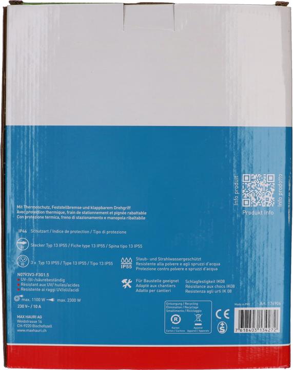 Produktbild Max Hauri REEL 3x Typ 13, IP55 (33 m, 1.50 mm²)