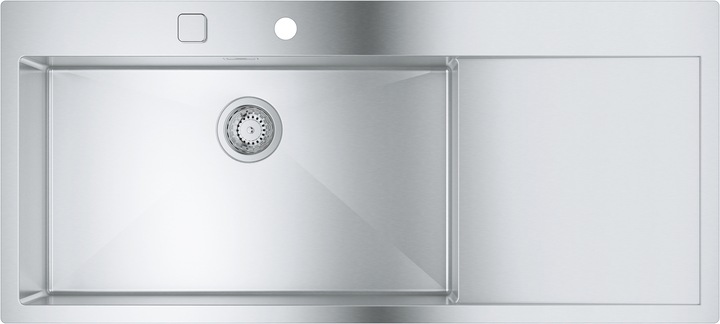 Actual product image Grohe K1000 stainless steel sink with draining board (Top-mounted sink, 52 cm, 116 cm)