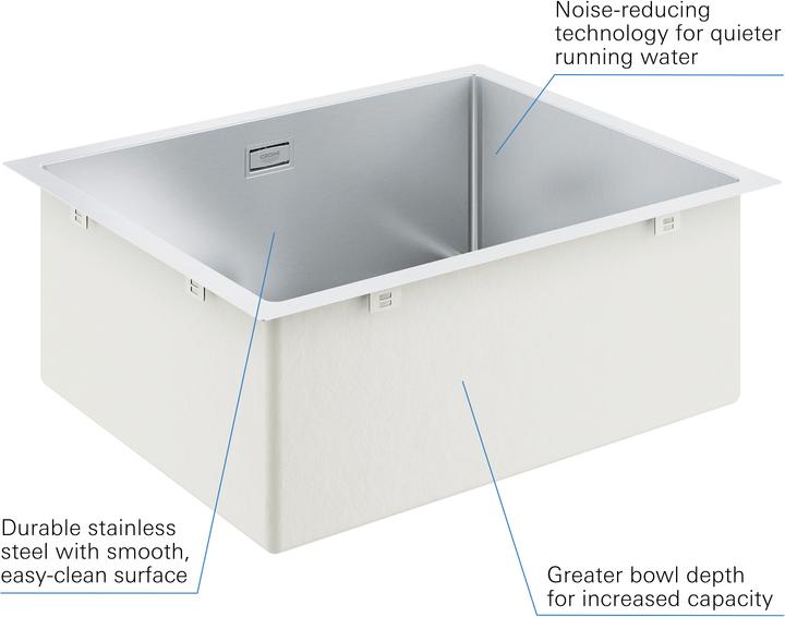 Actual product image Grohe K700 stainless steel sink (Top-mounted sink, 55 cm, 45 cm)