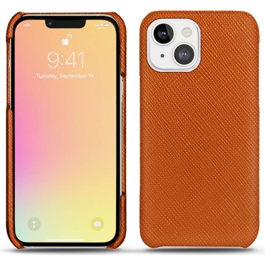 Noreve Lederschutzhülle (Apple iPhone 13), Smartphone Hülle, Orange
