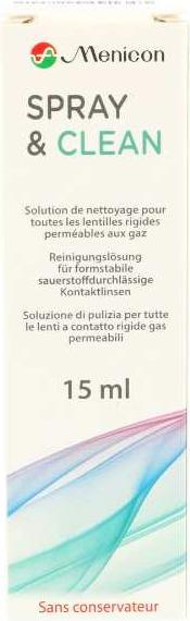 Immagine prodotto Menicon Spray & Clean Lipidreiniger (Cura dura delle lenti, 15 ml)