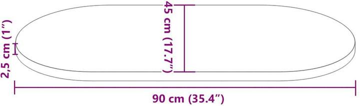 Actual product image vidaXL Tischplatte (90 x 45 cm)