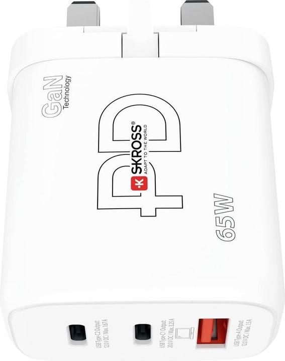 Image du produit Skross Chargeur de puissance 65W GaN UK (65 W, 3 ports)
