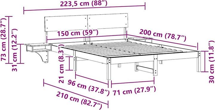 Image du produit vidaXL Bettgestell (150 x 200 cm)