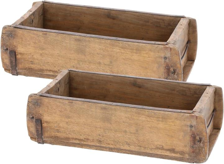 Produktbild Novaliv 2x Holzkiste Vintage 30 x 15 x 10 cm Alte Ziegelform Holz EIN KAMMER Allzweckkiste aus recyc (30 x 15 x 10 cm)