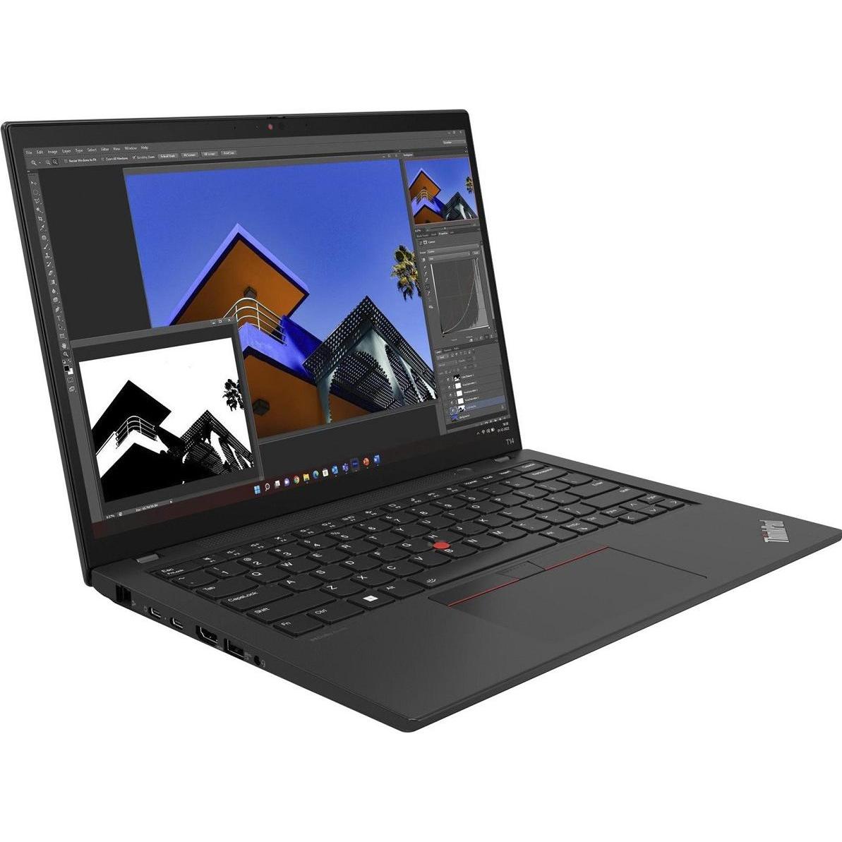 Lenovo T14 G4 R5 PRO 7540U/16GB/256M2/WUXGA/MT/EPF/F/W11P, Notebook Ersatzteile, Schwarz