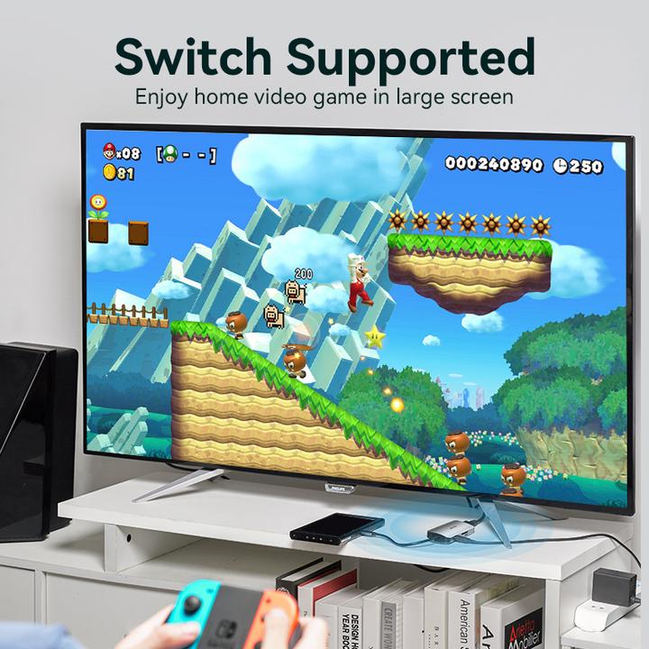 Actual product image Vention USB-C to HDMI/USB 3.0x3/SD/TF/PD Docking Station Gray 0.15M Aluminum Alloy Type (USB-C, 7 ports)