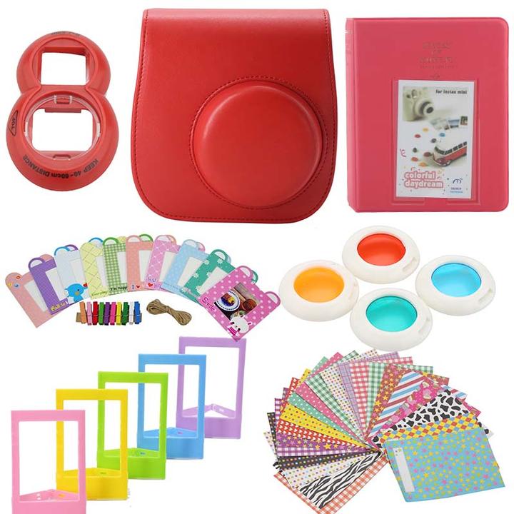 Produktbild JTI Zubehörset für Fujifilm Instax Mini 8/9 - Rot (Kamera Zubehörtasche)