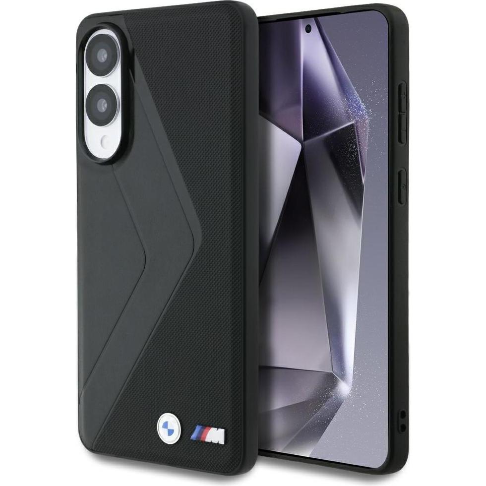 BMW Case Leather Oversized Stripes MagSafe for Samsung Galaxy S25 Edge black (Samsung Galaxy S25 Edge), Cover smartphone, Nero