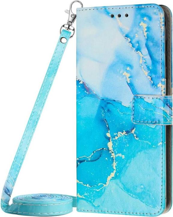 Cover-Discount OPPO Reno10 / 10 Pro - Custodia Cover con cordino Blu marmo (Oppo Reno 10 Pro, OPPO Reno 10)