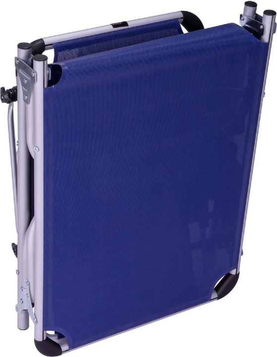 Actual product image VCM Sonnenliege Sonnendach Blau 187x58x30 cm Alu Campingliege klappbar (187 cm)