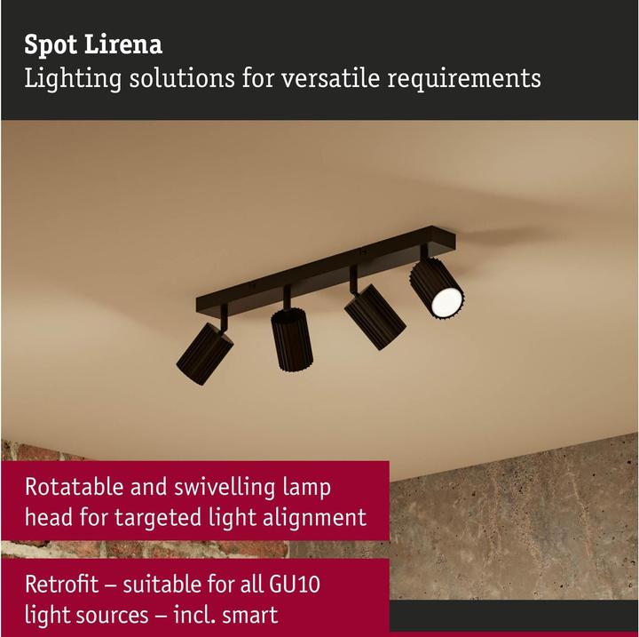 Produktbild Paulmann Spotlight Lirena GU10 max. 4 x 10W Schwarz matt Metall (GU10)