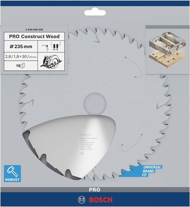 Actual product image Bosch Professional Zubehör PRO Construct Wood circular saw blade, 235 x 2.8 x 30 mm
