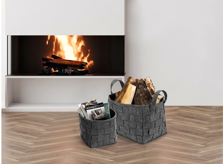Produktbild N8werk Aufbewahrungskorb Filz 40 cm Dunkelgrau (1 x, 40 cm)