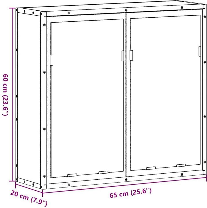 Produktbild vidaXL Spiegelschrank Schwarz 65x20x60 cm Holzwerkstoff (65 x 20 x 60 cm)