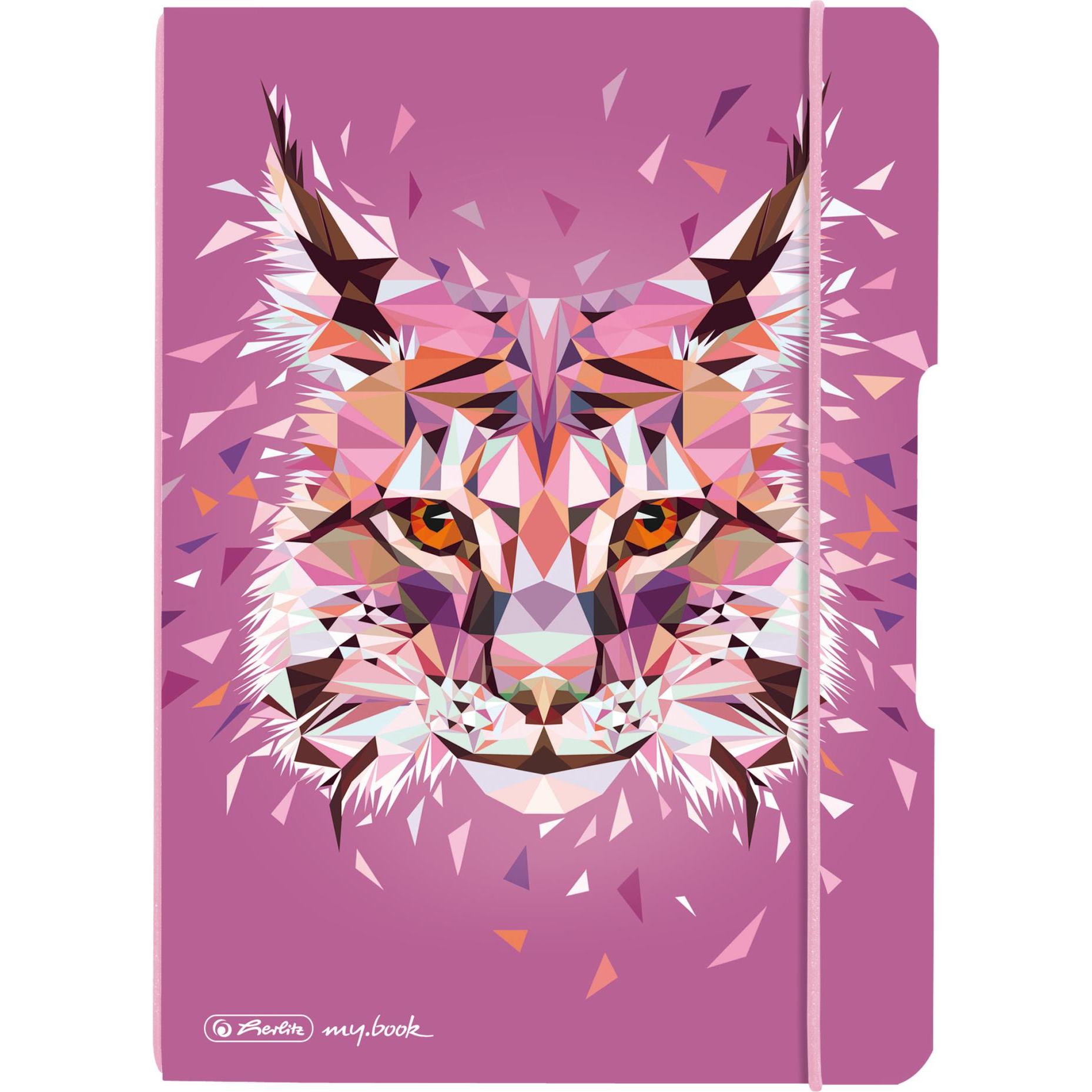Herlitz, Heft + Block, Wild Animals Luchs (A5, Kariert, Weicher Einband)
