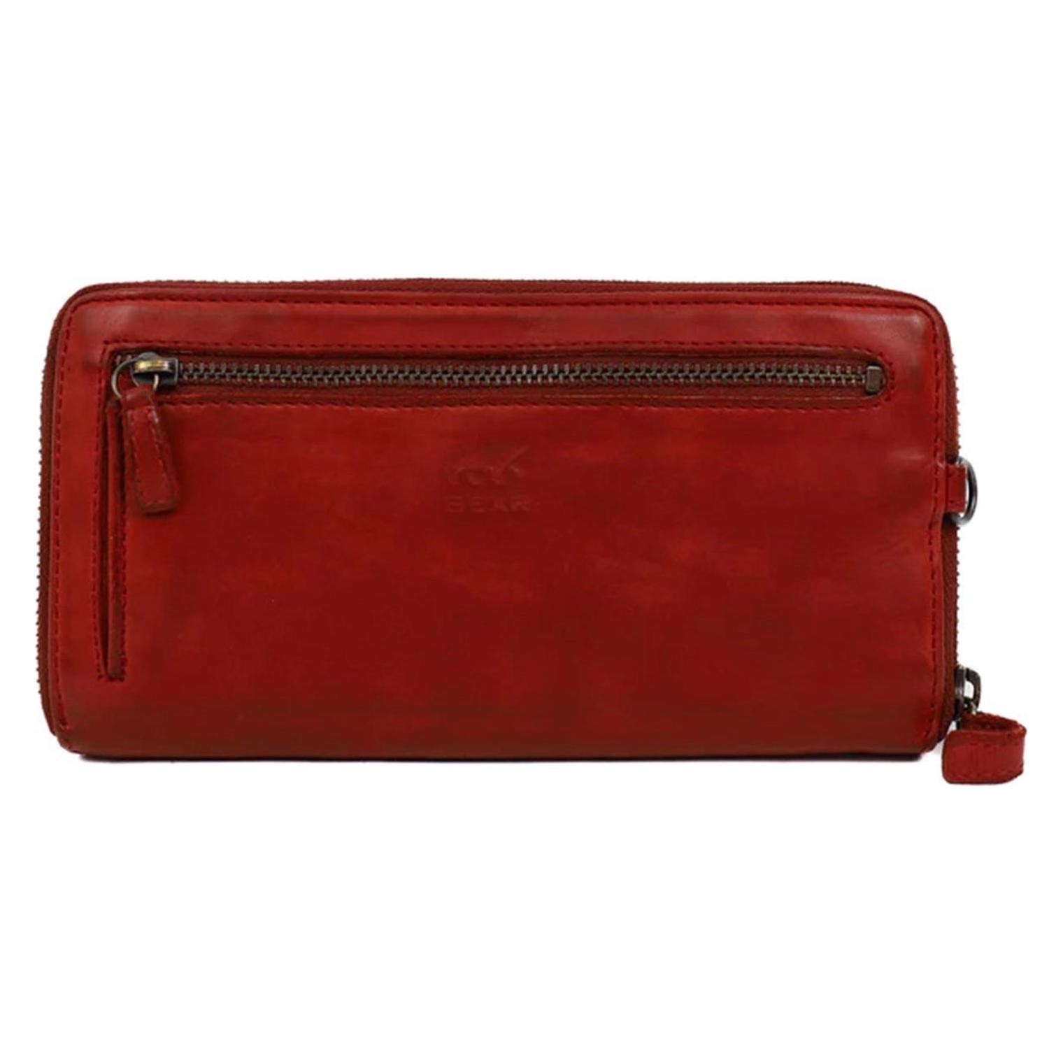Bear Rock, Vrouwen, Portemonnee, Portafoglio In Pelle Demi Con Cerniera, Rood