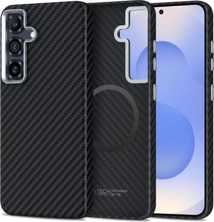 Produktbild Tech-Protect Ion Carbon MagSafe Case für Samsung Galaxy S25 - Schwarz (Samsung Galaxy S25)