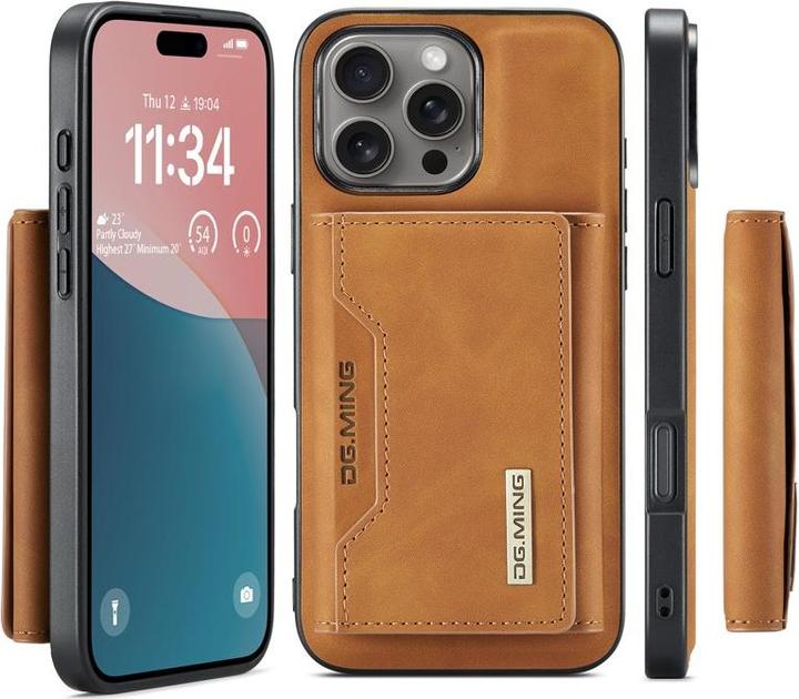 Produktbild Dg.Ming iPhone 15 Pro Max - Etui, Leder-Optik, Kartenfach & Magnetverschluss, Kamelbraun (Apple iPhone 15 Pro Max)