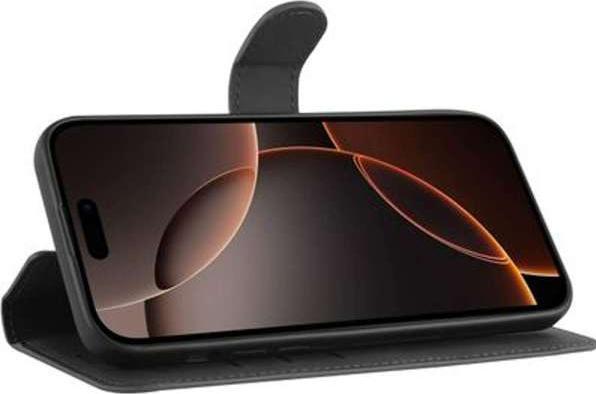 Actual product image Just in Case Pu-Leather Premium Book Case Black Apple iPhone 16 Pro (Apple iPhone 16 Pro)