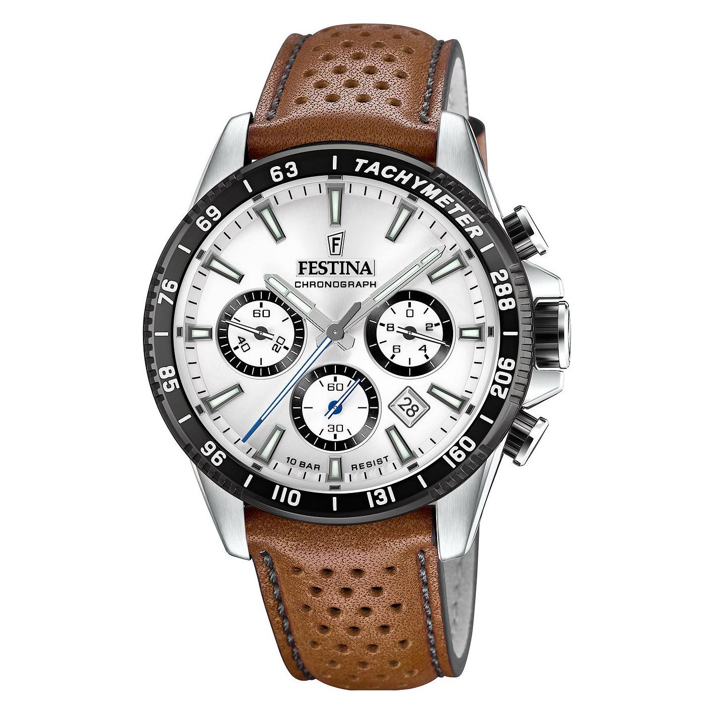 Festina, Armbanduhr, Timeless Chronograph, Braun, (Chronograph, 45 mm)