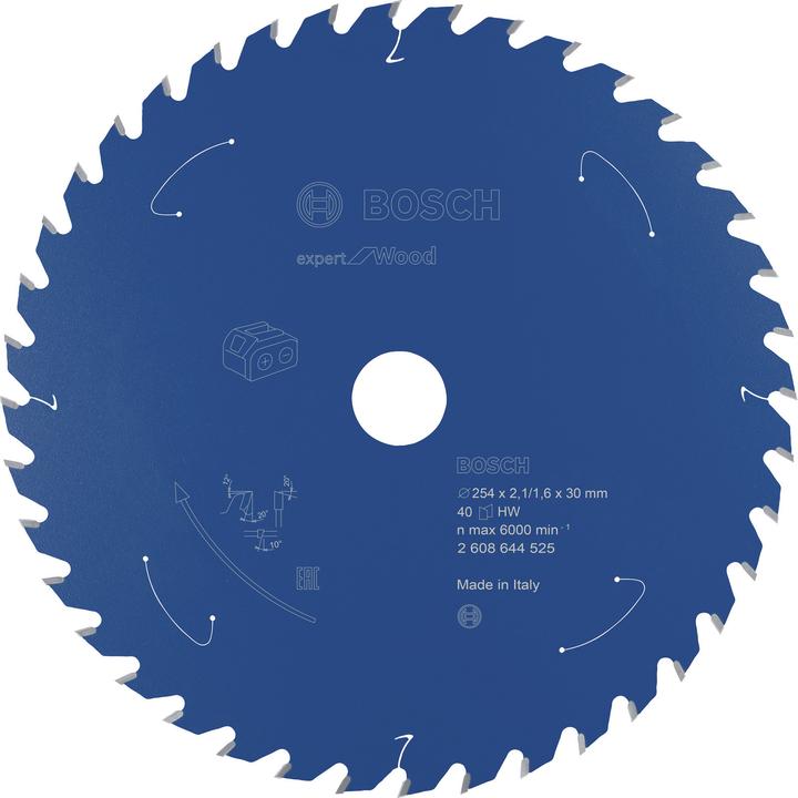 Produktbild Bosch Professional Zubehör Akku-Kreissägeblatt Expert for Wood, 254 x 2,1/1,6 x 30, 40 Zähne