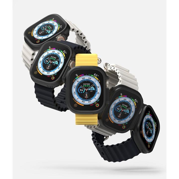 Produktbild Ringke Apple Smart Watch Bildschirmrahmen, Klar und Schwarz, 49 mm, 2 Stk.