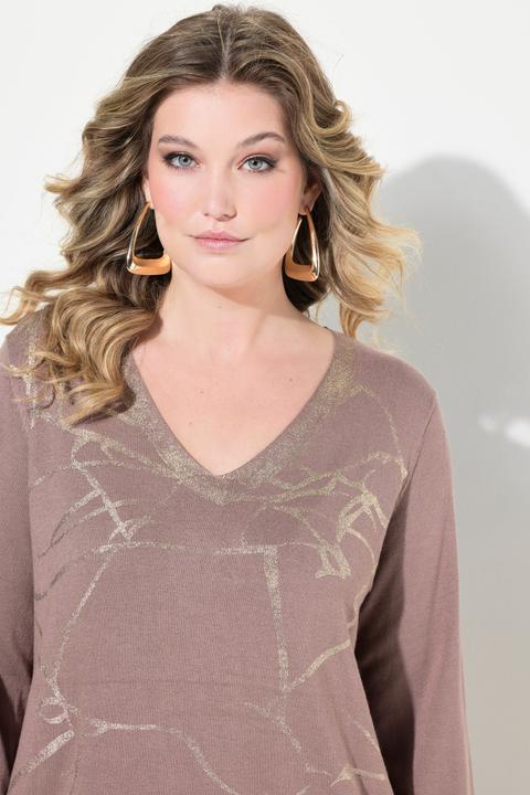 Produktbild Miamoda Pullover, A-Linie, Metallic-Marmormuster (46, 48)