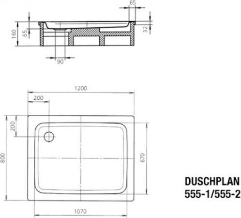 Produktbild Kaldewei Duschplan 555-1 80x120cm