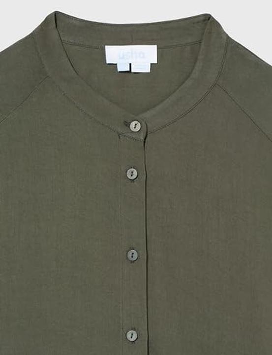 Actual product image Aleva Classic Blouse with Soft Viscose Mix, Casual Fit, Elastic Cuff Sleeves, Continuous Button Closure (XXL)