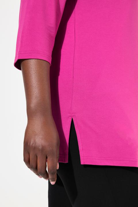 Image du produit Ulla Popken T-shirt manches 3/4, profond décolleté rond (46, 48)
