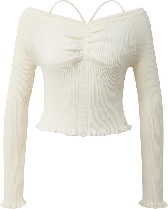 Produktbild s.Oliver Schmal geschnittener Pullover mit Raffung am Carmenausschnitt (XS)