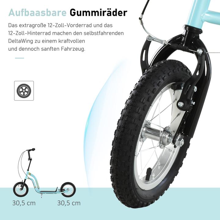 Actual product image Homcom Kinderscooter Stahl, Aluminium Hellblau