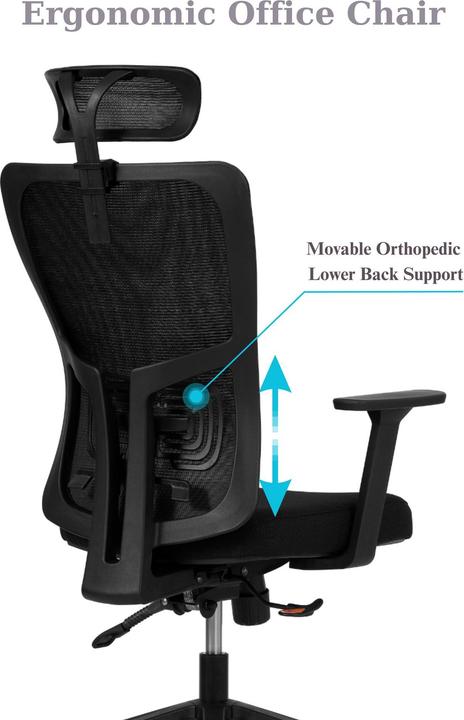 Image du produit Kalune Design Lumbar 126 Black Office Chair Set 2 Pieces