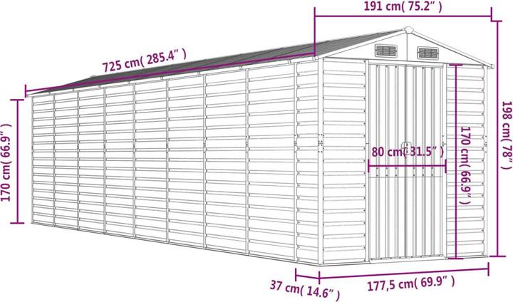Produktbild vidaXL Gartenschuppen