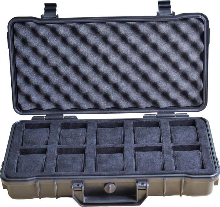 Schwarze Harzaussenseite mit weichem Schaumstoff-Innenfutter